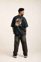 Dragon Wave" Premium Acid Wash Oversized Tee - GreenUrbanFaad