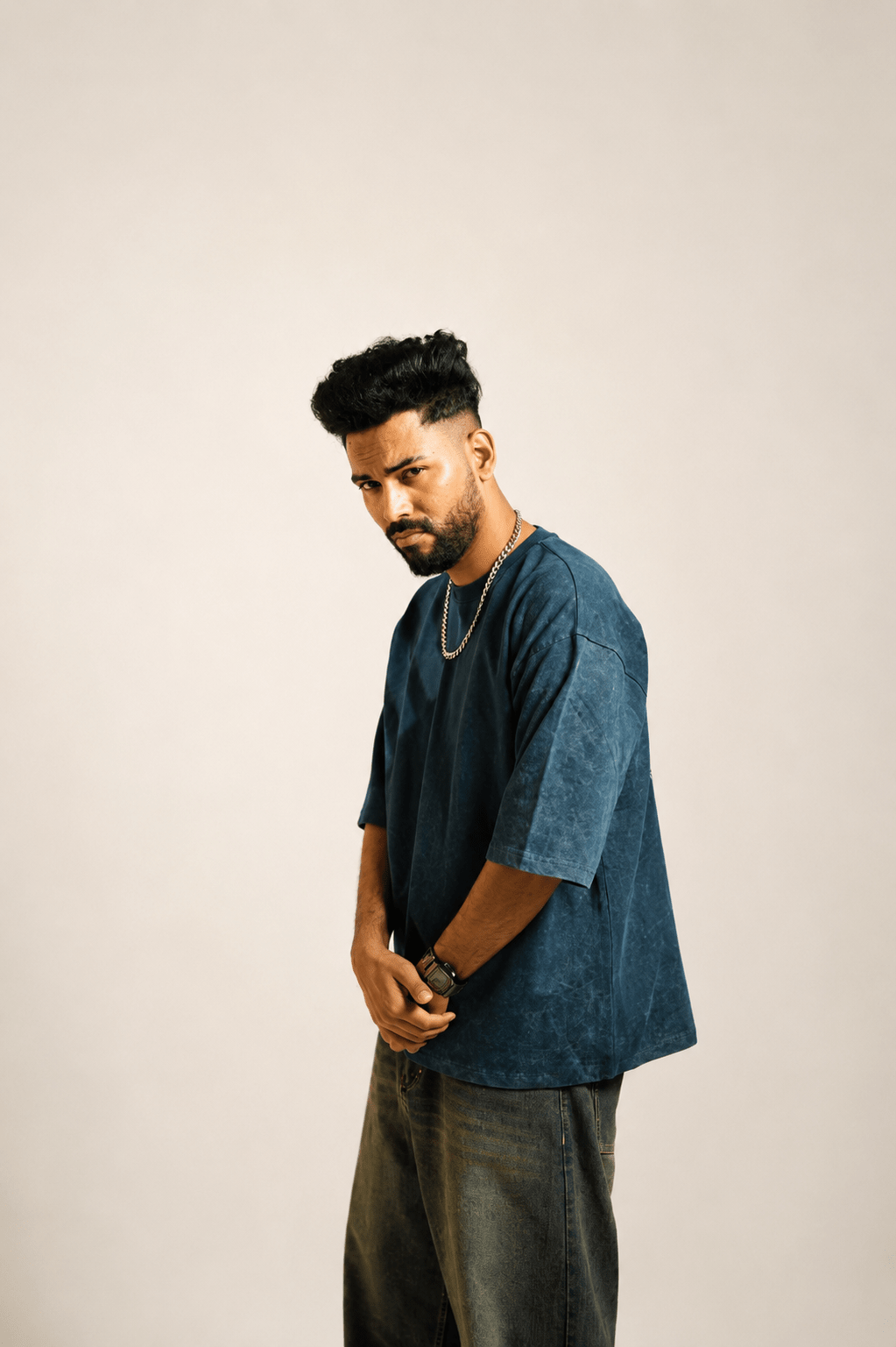 Dragon Wave" Premium Acid Wash Oversized Tee - GreenUrbanFaad