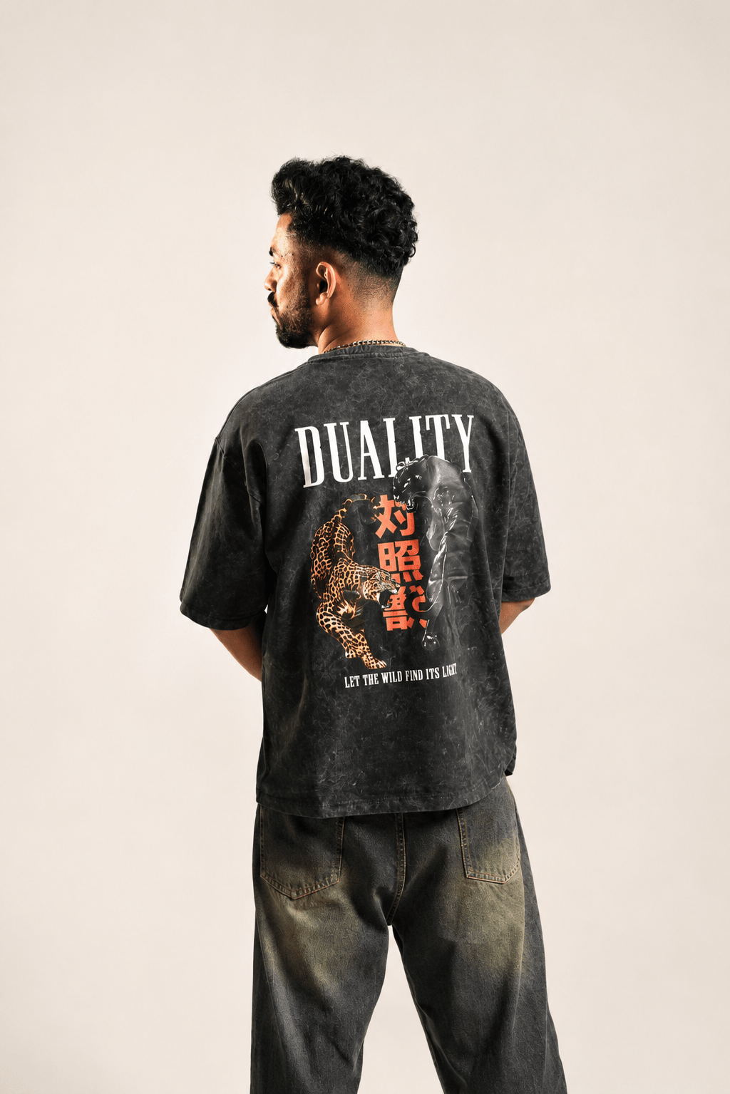 "Duality" Premium Acid Wash Oversized Tee - GreenUrbanFaad