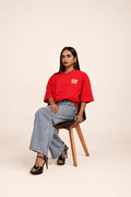 UrbanFaad "Classic Heavy" Monogram Oversized Tee - RedUrbanFaad