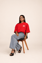 UrbanFaad "Classic Heavy" Monogram Oversized Tee - RedUrbanFaad
