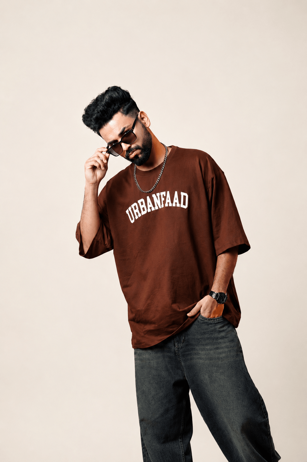 UrbanFaad "Classic Heavy" Oversized T-Shirt - Mocha BrownUrbanFaad