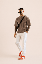 UrbanFaad Premium Acid Wash Blank Tee - ChocolateUrbanFaad