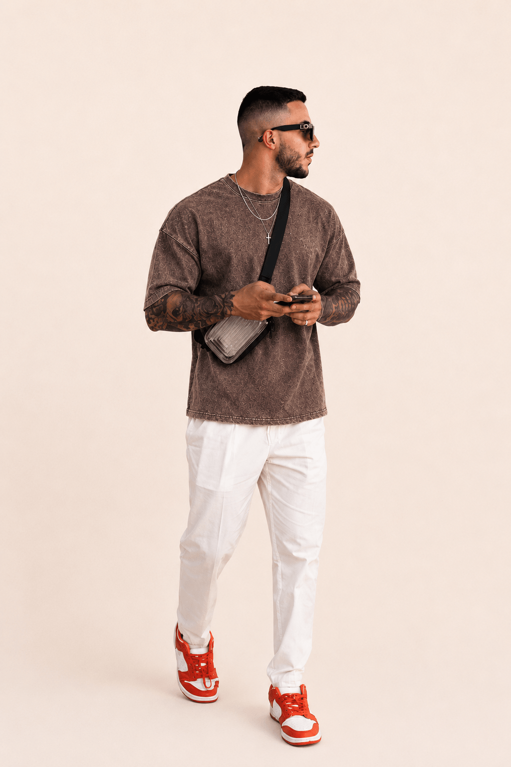 UrbanFaad Premium Acid Wash Blank Tee - ChocolateUrbanFaad